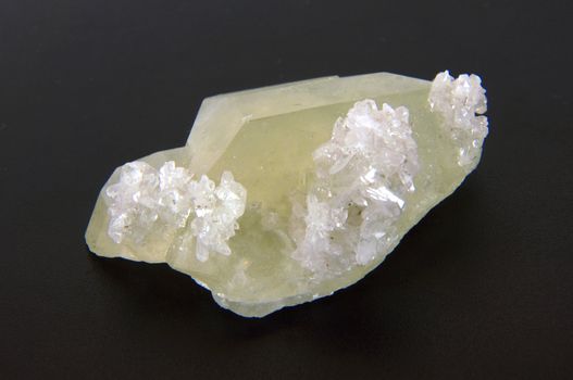 large calcite crystals on a gray background