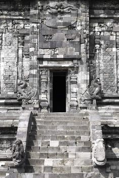 Front door of a Hindu temple in Prambanan temple complex