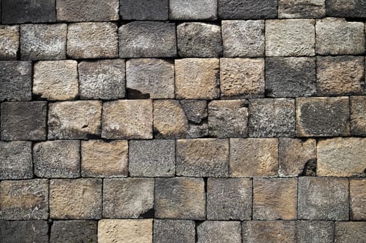 Ancient stone wall in a Indonesian temple