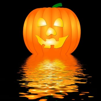  Halloween Pumpkin in water
