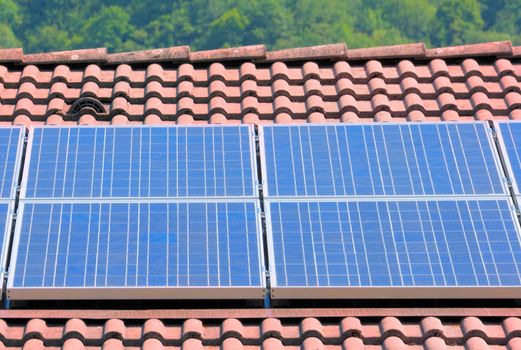 House with solar panels on roof
