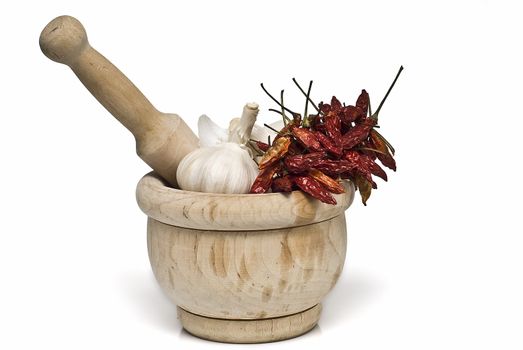 Mediterranean spices isolated on a white background.