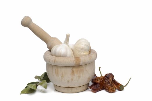 Mediterranean spices isolated on a white background.