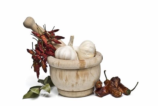 Mediterranean spices isolated on a white background.