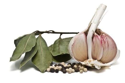 Mediterranean spices isolated on a white background.