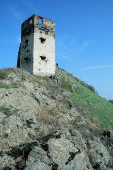 old castle tower ruin, photo taken in East Slovakia