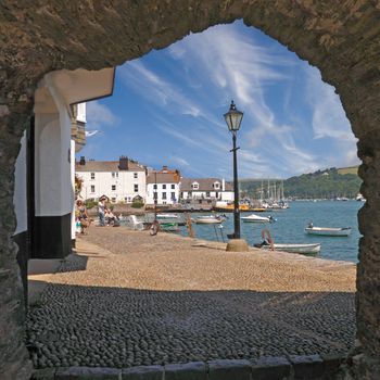 The quayside on the river Dart estuary, at Dartmouth in Devon, England.