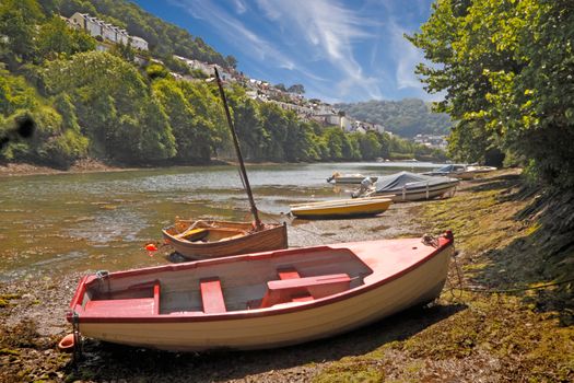 An inlet of the Dart Estuary at Kingswear in Devon, England.