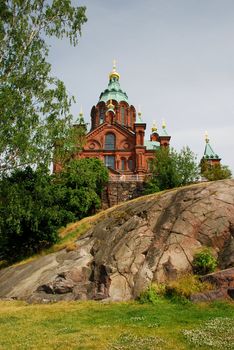 Uspenski Cathedral, This cathedral is an orthodox cathedral, of the finish capital,  helsinki. It was built on the order of alexander II of russia during the nineteeth century.