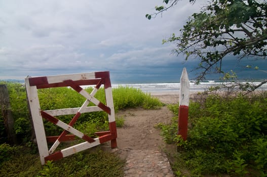 View of the changing of the weather at tha pacific ocean