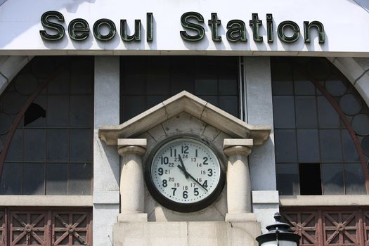 Detail of seoul station architecture - national landmark of seoul korea.