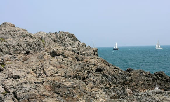  landscape with rocks at the busan seashore