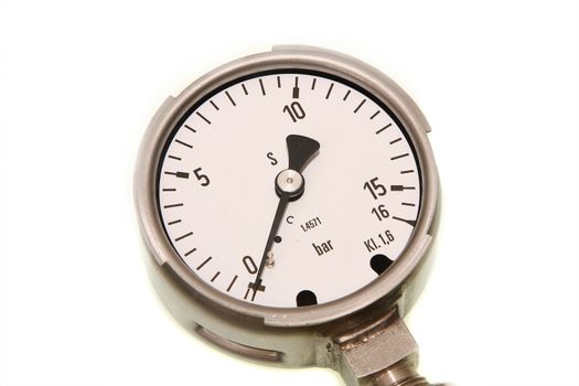 Pressure gauge isolated in a white background