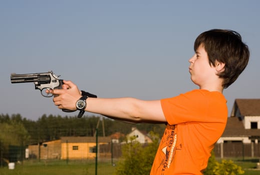 Boy with gun