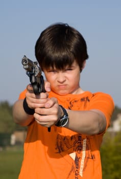 Boy with gun