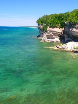 View of Lake Superior from Pictured Rocks National Lakeshore in Michigan.