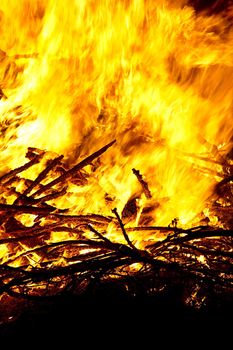 close up of a camp ground bonfire