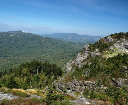 Along the trail at Grandfather mountain in North Carolina