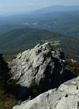 Along the trail at Grandfather mountain in North Carolina