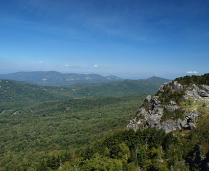 Along the trail at Grandfather mountain in North Carolina