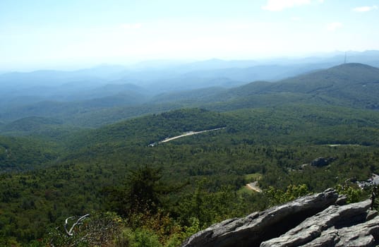 Along the trail at Grandfather mountain in North Carolina