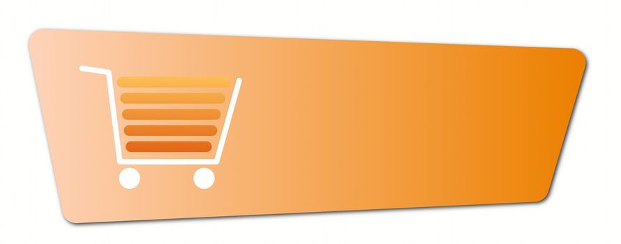Buy now button with a shopping cart on white background.