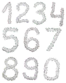 From garland formed 10 digits in free shape