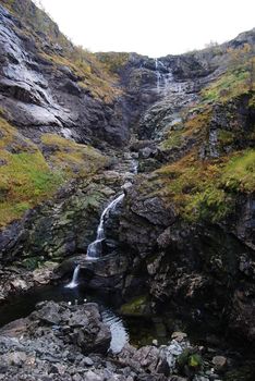 waterfall near flåmsbana western Norway
