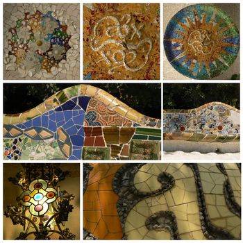 barcelona mosaics collage