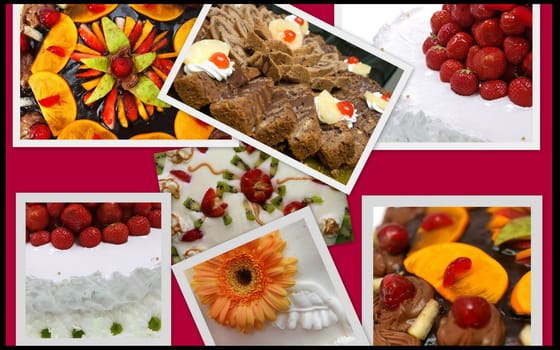 colorful gourmet-fruit food collage of nine photos