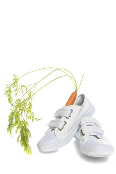 a white shoe with a carrot, a dutch tradition