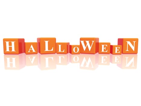 3d orange cubes with letters makes Halloween