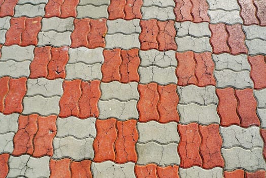 Close-up of newly installed tile with natural colored grout.