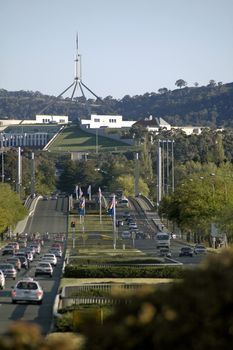 road to modern Parliament House in Canberra