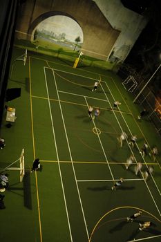 basketball under bridge