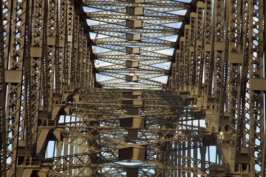 detail photo of harbour bridge construction in sydney