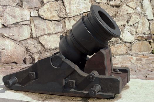 Ancient guns exhibits of a museum the Kuznetsk fortress