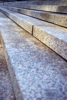 Close up on granite stairs in perspective