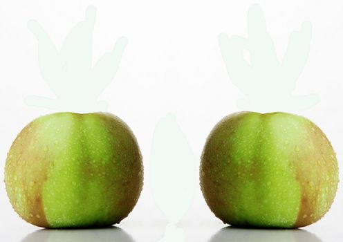 Two  apples isolated on white background.