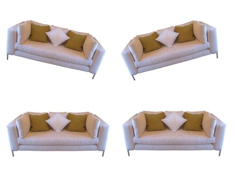 Isolated collage collection  of sofa over white background.