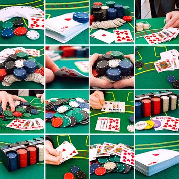 set of different actions and scenes in casino