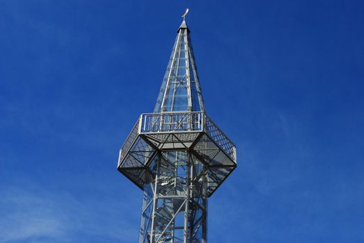 The minaret of an Oslo mosque.