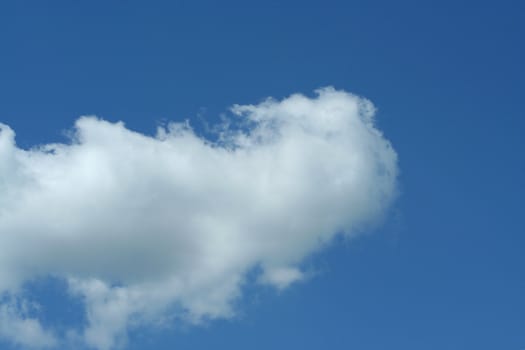 A whitel cloud with blue sky background