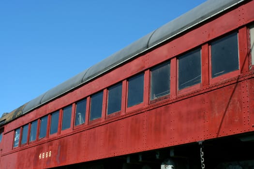 A Old passenger train car