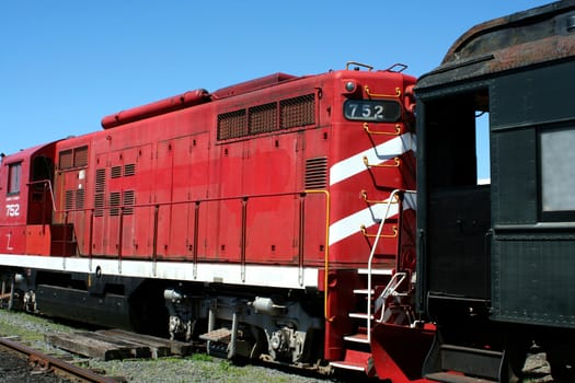 A Old train locomotive