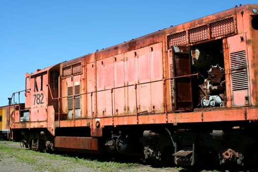 A Old train locomotive