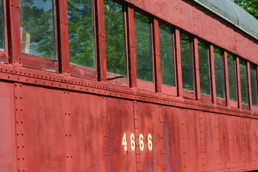 A Old passenger train car