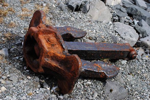 A rusty old anchor.