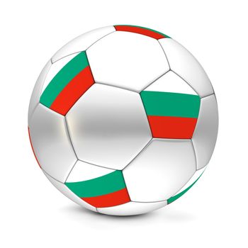 shiny football/soccer ball with the flag of Bulgaria on the pentagons