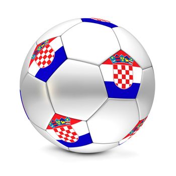 shiny football/soccer ball with the flag of Croatia on the pentagons